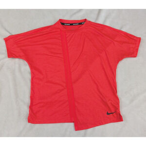 Nike Dri Fit Running women sz S knit Top or T-shirt bright orange cv8115 1394